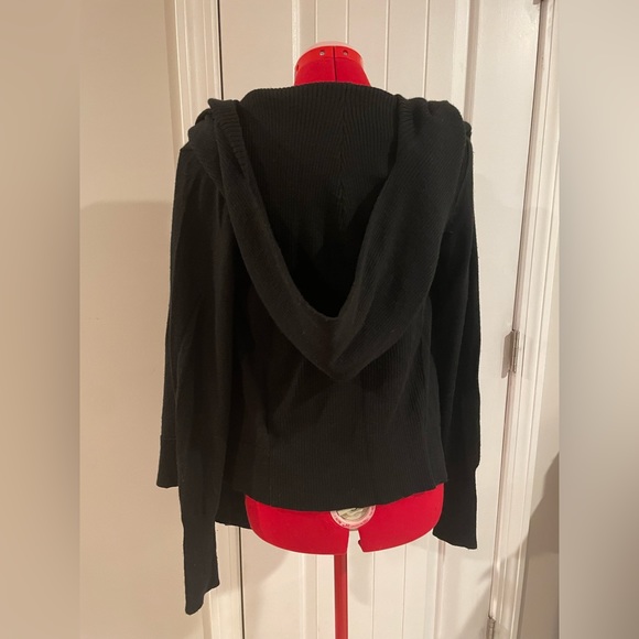 Nicholas K Black Wool Hooded Cowl Neck Long-sleeve Grunge / Punk Sweater - Picture 8 of 11